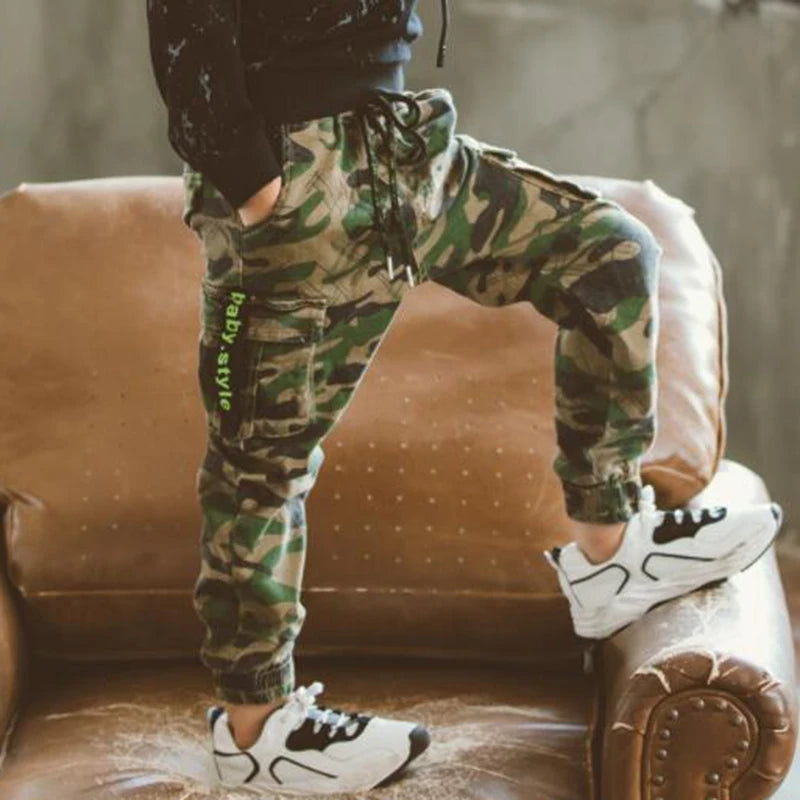 2022 Boys Camouflage Joggers Casual Cargo Pants for Boys Kids Cotton Trousers Clothes Teenage Boys Joggers Clothing 3-14 Years