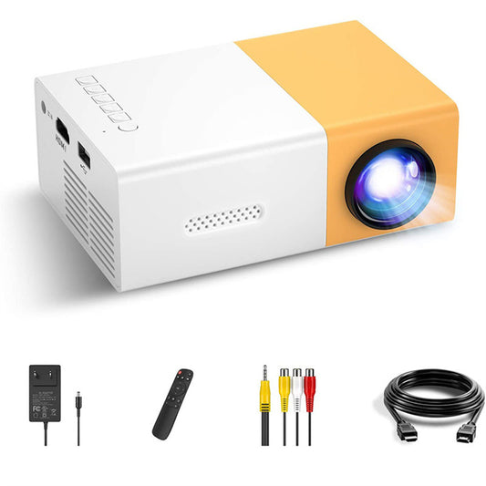 Cross border LCD home mini projectors, mini portable high-definition yellow and white projectors, manufacturer direct wholesale